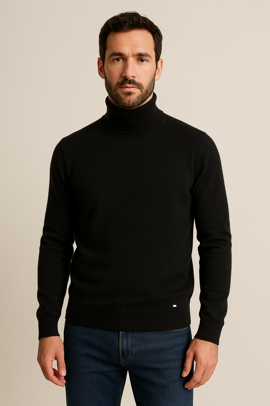 Darkhan černý pánský kašmírový rolák