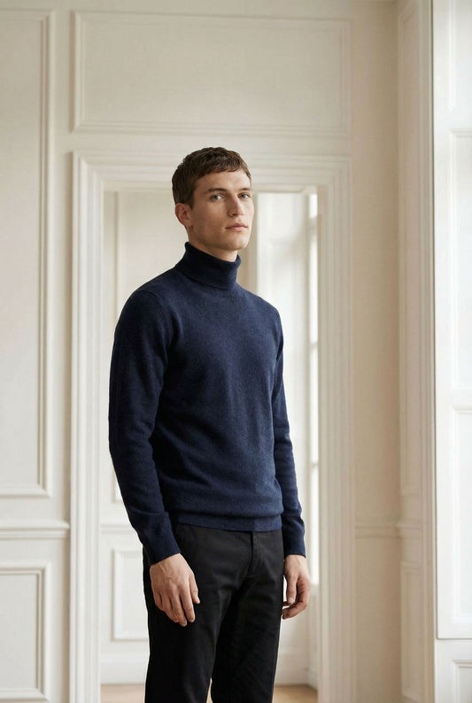 Nugai pánský modrý kašmírový rolák