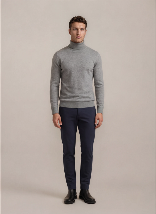 Esen pánský šedý kašmírový rolák