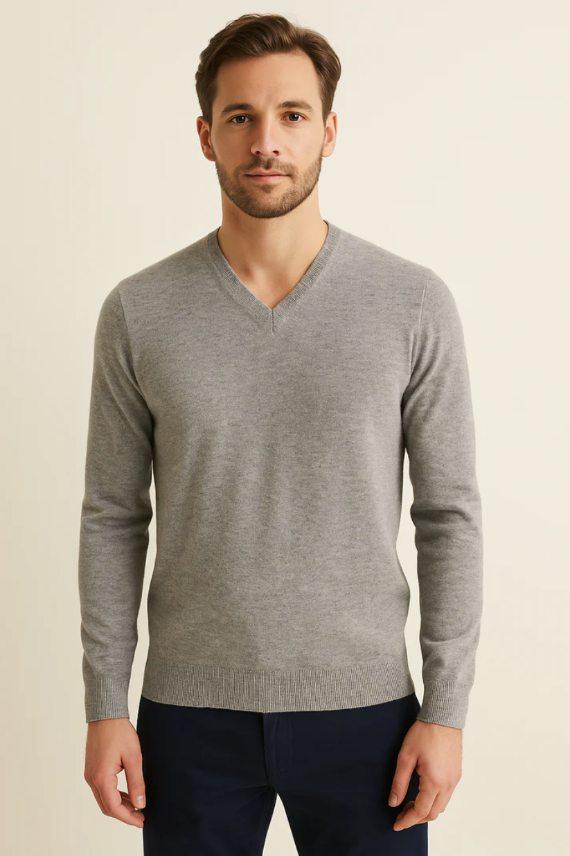 Chono pánský šedý kašmírový svetr