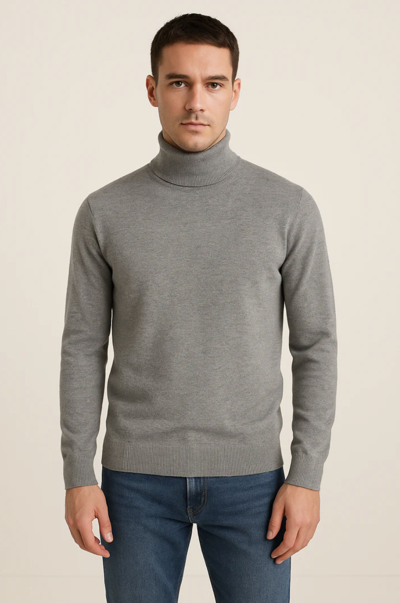 Esen pánský šedý kašmírový rolák