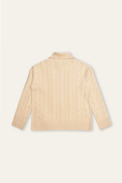Alungoo women's cable sweater in beige