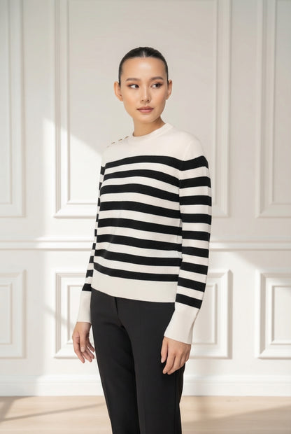 Altan dámský kašmírový pruhovaný svetr