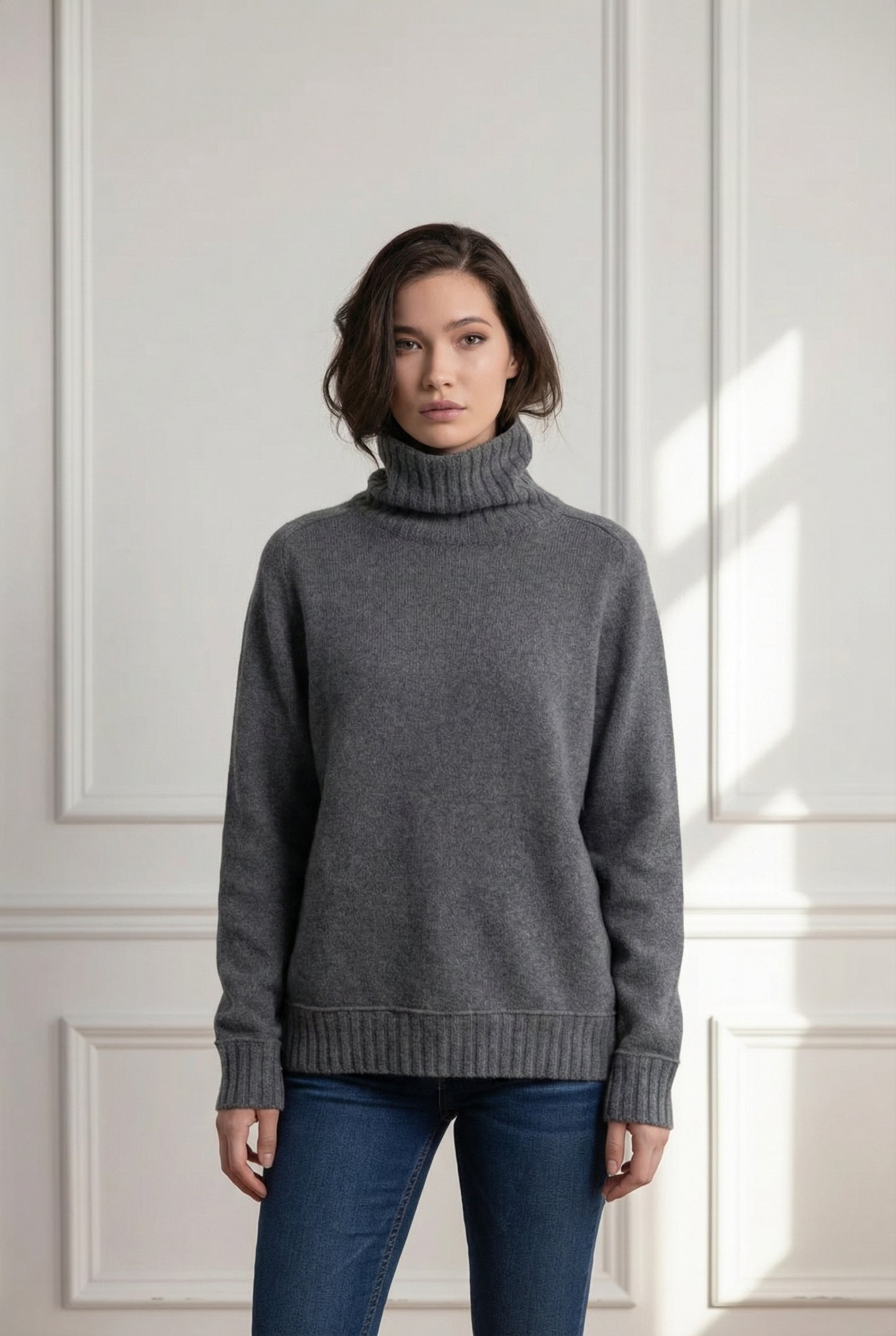 Ariungoo grey women's cashmere turtleneck