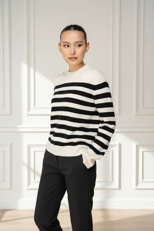 Altan dámský kašmírový pruhovaný svetr