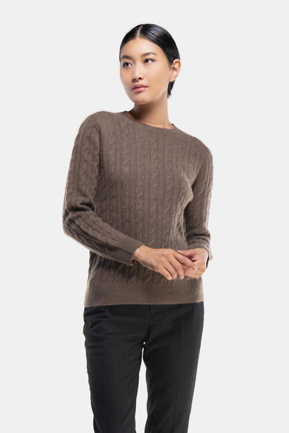 Sutai women's yak wool cable sweater